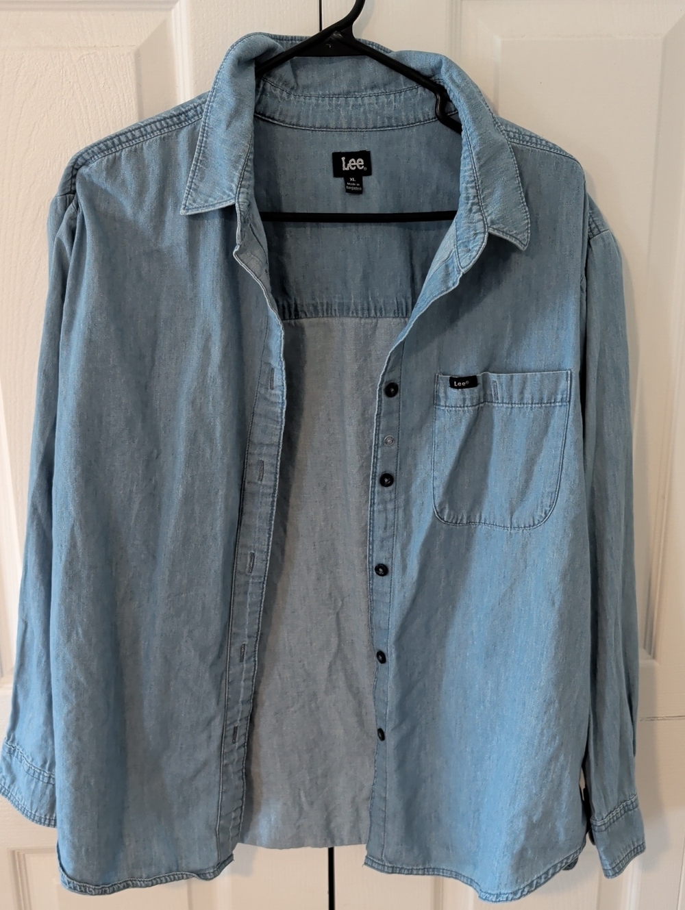 Lee Light Blue Denim Button-Up Shirt